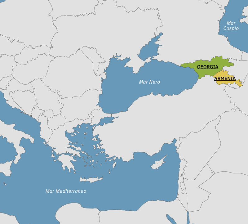 In Caucaso. Un viaggio tra Georgia e Armenia_di Eleonora Sacco_Bottega Errante Edizioni_2026__mappa
